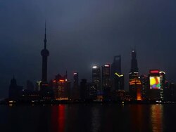 Time Lapse - Shanghai From Day to Night Stock Footage