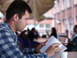Student Reading Book Stock Footage