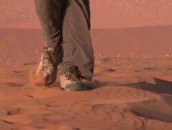 Close up walking on sand, Sossusvlei, Namib-Naukluft, Namibia Stock Footage