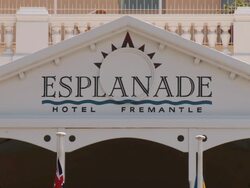 WS ZO View of Esplanade Hotel Fremantle / Fremantle, Western Australia, Australia Stock Footage