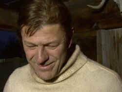 INTERVIEW Sean Bean on whether he gives advice to the other actors as he's their leader on screen at the Age of Heroes Set Visit at Haugesund . (Footage by WireImage Video/GettyImages) Stock Footage