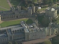AERIAL CU Windsor Castle Stock Footage