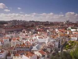 The view of Lisbon from Miradouro Sophia de Mello. Stock Footage