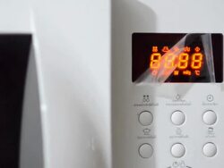 open and set up on microwave Stock Footage