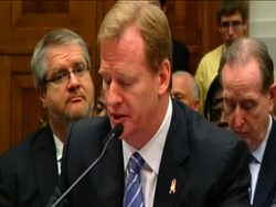 NFL commissioner Roger Goodell would not acknowledge a connection between head injuries on the football field and later brain diseases while defending the league's policies on concussions before Congress. Instructional Video