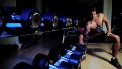 Dumbbell Lifting Stock Footage