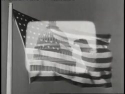 A montage shows an American flag blowing in the wind and an eagle sculpture in front of the United States Capitol Building. News Clip