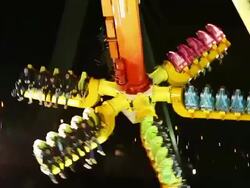 MS TS Shot of People enjoying amusement ride at funfair, star shape  / Cologne, Germany Stock Footage