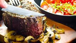 Grilled Juicy Steak Stock Footage