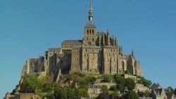 CU, ZO, MS, Mont Saint Michel, Normandy, France Stock Footage