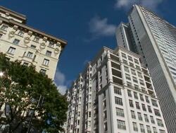 Top Of Sun Life Building And Buldings Of La Place Ville Marie Stock Footage