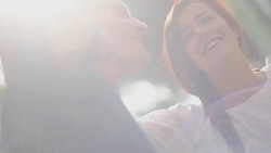 Unity oath embrace in circle with friends Stock Footage