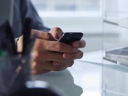 Desk texting Stock Footage