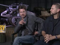 INTERVIEW - Brad Pitt & David Ayer at the Junket of Fury Cam X Stock Footage