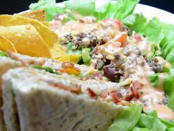 BTL Sandwich on Taco Salad 2 Stock Footage