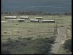 Activity at Guantanamo in adavance of new prisoner arrivals. News Clip