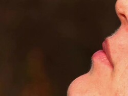 HD: Woman's Mouth And Nose Stock Footage