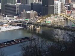 MS TU T/L View of city / Pittsburgh, PA, United States Stock Footage