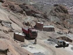 WS View of people working at Potosi mine / Potosi, Bolivia Stock Footage
