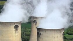 Drax Power Station  - Aerial View - England,  North Yorkshire,  Selby District,  United Kingdom Stock Footage