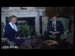 Margaret Thatcher & George Bush (Snr) News Clip