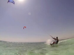 A man kite surfing on the Red Sea in Egypt. Stock Footage