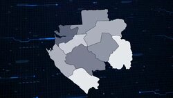Gabon network map Stock Footage