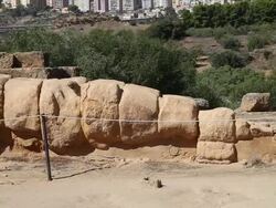 Agrigento, one of the colosal telamones that adorned the temple of Olympian Zeus Stock Footage
