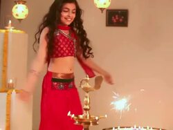 Girl celebrating diwali festival Stock Footage