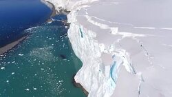 Flying views over Glaciers on Livingston Island, Antarctica Stock Footage