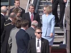 UK: BIRMINGHAM: HILLARY CLINTON ARRIVES FOR G8 SUMMIT News Clip