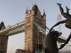 MS Shot of Tower Bridge / London, Great Britain   Stock Footage