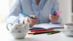 Mature Woman Coloring Book Stock Footage