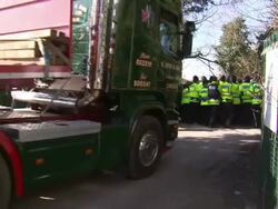 Police Pushing Back Protesters At Fracking Site News Clip