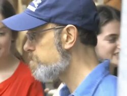 David Hyde Pierce outside his play Vanya and Sonia Stock Footage