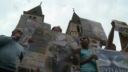 CLEAN : Protest in Sarajevo against Israel assaults on Gaza News Clip