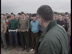 BOSNIA: UZICE: BOSNIAN OFFICIALS VISIT SJIVOVICA PRISON CAMP News Clip