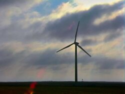 Wind turbines producing clean energy Stock Footage