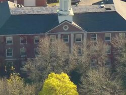 WS ARIEAL View of Story mansion / Maine, United States Stock Footage