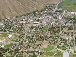 WS AERIAL View over town / Wyoming, United States Stock Footage
