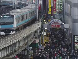 Shoppers in Ueno Stock Footage