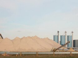 Processing Conveyors Deposit Sorted Frac Sand Stock Footage