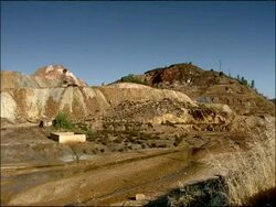 Old Open cast mine for iron & copper, Rio Tinto, Huelva, Andalusia, Spain Stock Footage