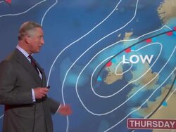 Weather Forecast by Prince Charles at BBC Studios Stock Footage