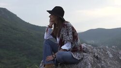 At the top of the mountain Stock Footage