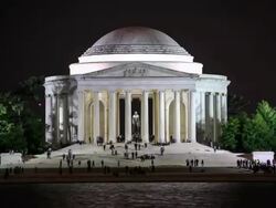 HD Time-lapse:Jefferson Memorial in Washington DC Stock Footage