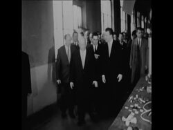 CAN157 SOVIET LEADER NIKITA KHRUSCHEV VISITS LIGHT BULB FACTORY IN HUNGARY Instructional Video