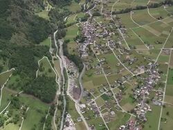 WS AERIAL View of Town of Verbier / Valais, Switzerland Stock Footage