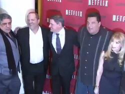 Vincent Pastore, Harvey Weinstein, Ted Sarandos, Steve Schirripa, Maureen Van Zandt, Steven Van Zandt, Sharon Angela and Tony Sirico at North American Premiere Of Lilyhammer, A Netflix Original Series Stock Footage