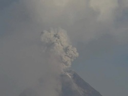 Volcano erupts large quantity of ash into air, Philippines, Dec 2009 Stock Footage